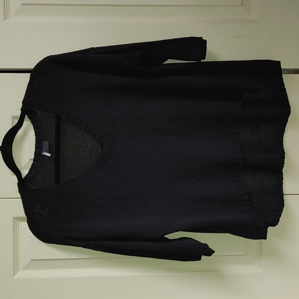 UO Sparkle & Fade Black Knit High-Low Sweater Top